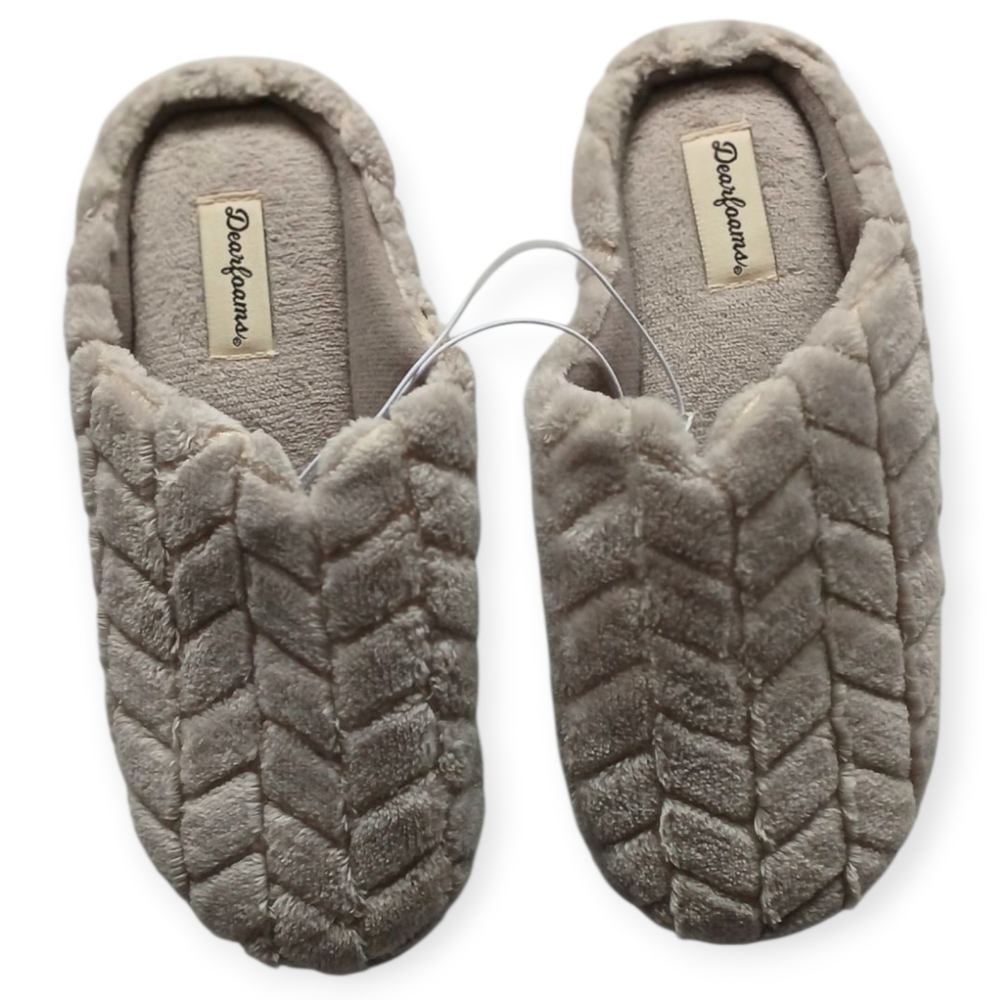 NWOT- DEARFOAMS WOMEN'S GRAY CLOGS SLIPPERS SIZE 7-8